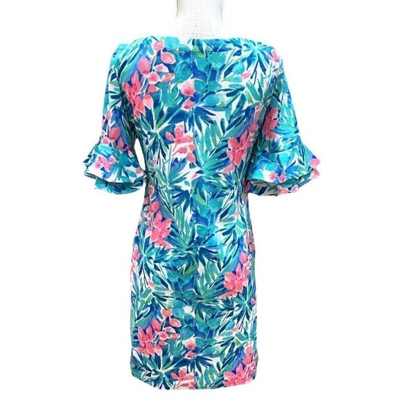 Papagallo Erika Ruffled Floral Print Shift Dress - Picture 7 of 8